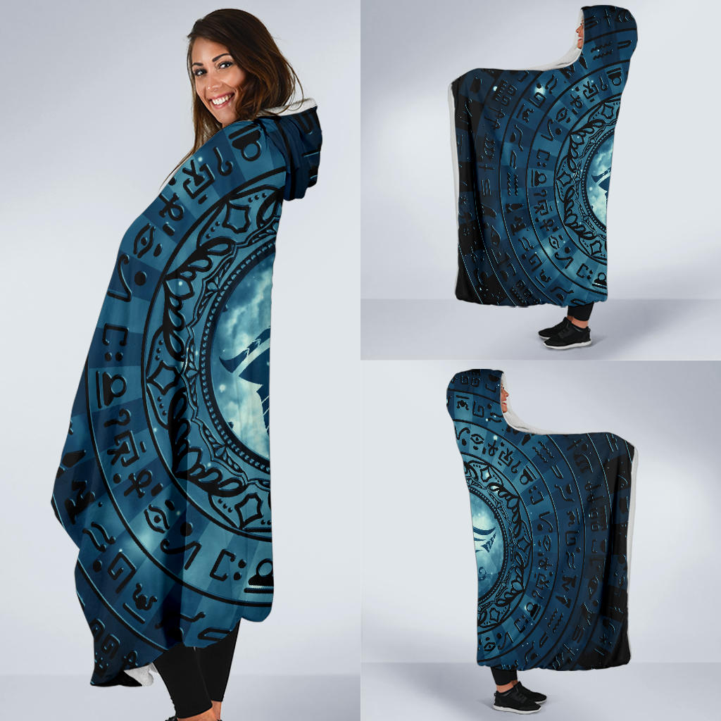 Eye of Horus Mandala - Blue | Hooded Blanket | Mandalazed
