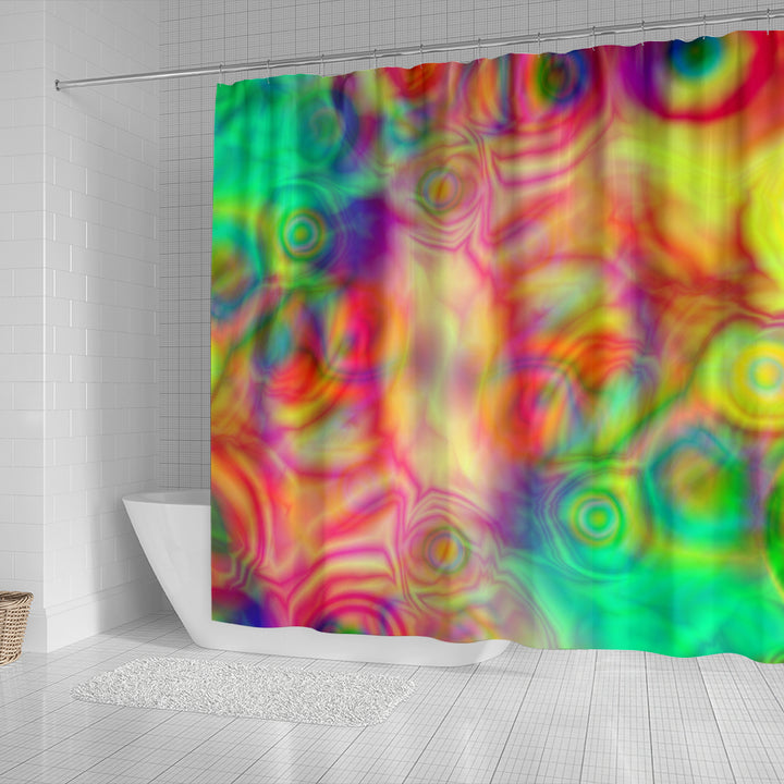 Psychedelic Energetic Flow Shower Curtain | Yantrart