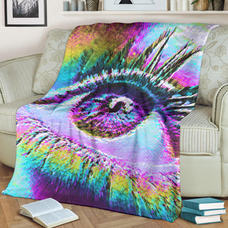Glitch-Eye | Microfleece Blanket | Makroverset