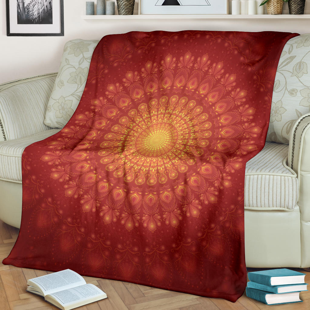 Peacock Feather Mandala - Sun | Blanket | Mandalazed