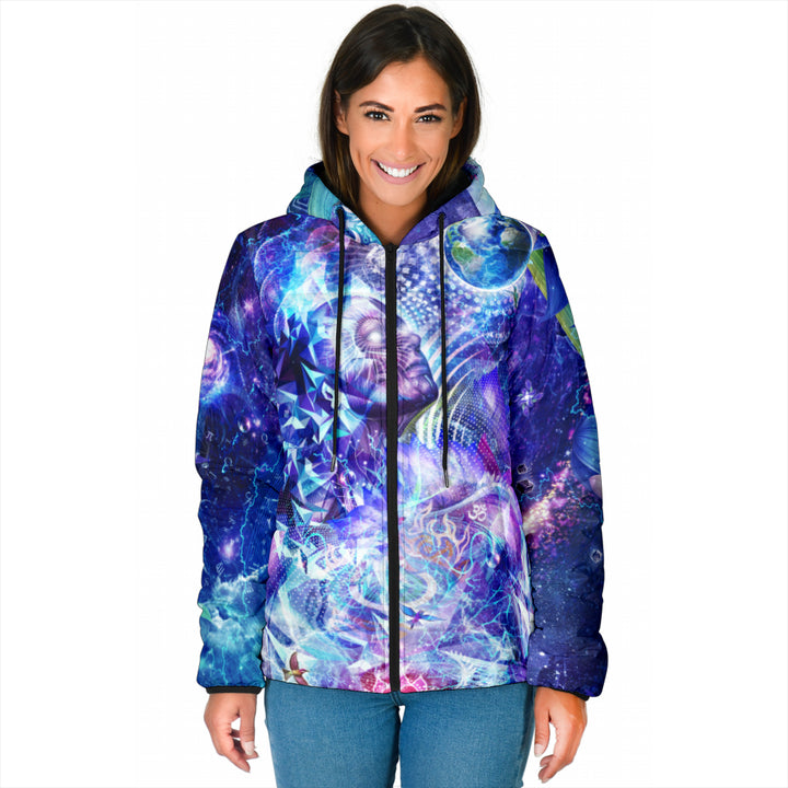 Transcension Womens Padded Hooded Jacket | Cameron Gray