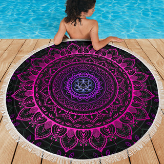 Cameron Gray | Neon Mandala | Beach Blanket