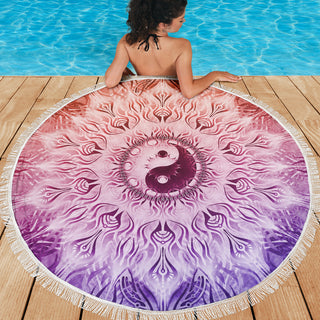 Rainbow Yin & Yang Mandala | Beach Blanket | Mandalazed
