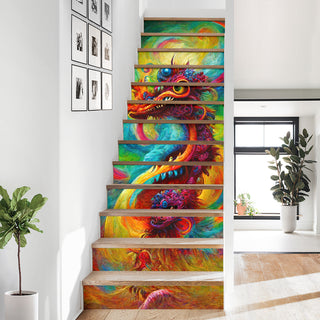 New Years Dragon Bouquet 2 Stair Stickers | Michael Garfield