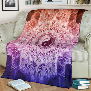 Fractalized Rainbow Yin & Yang Mandala | Blanket | Mandalazed