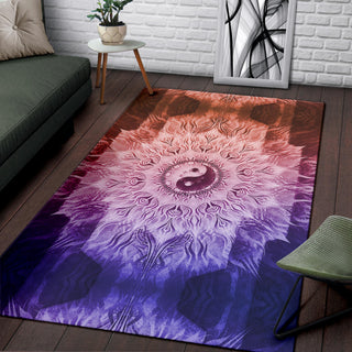 Fractalized Rainbow Yin & Yang Mandala | Rug | Mandalazed
