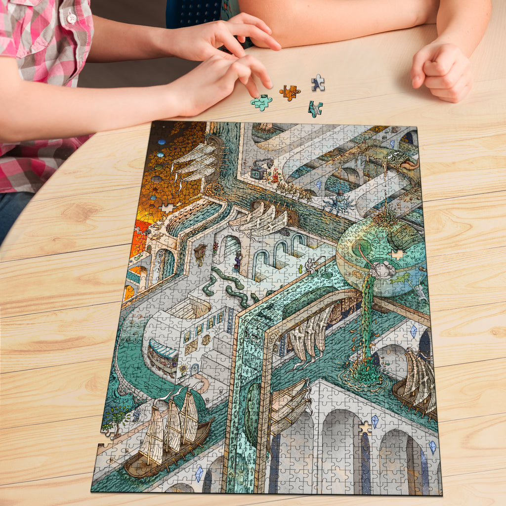 Fishing for Escher | Wooden Jigsaw Puzzle | James Fletcher