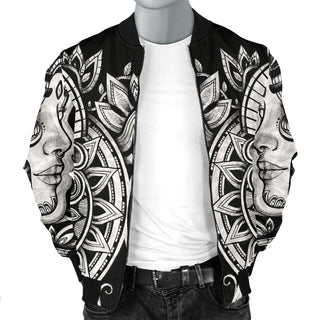 Organic Spirit B/W Mens Bomber Jacket | Mil Et Une