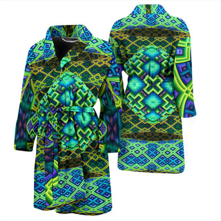 DMT Yellow Mens Bath Robe by Psypepper