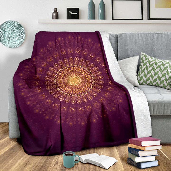 Peacock Feather Mandala - Moon | Blanket | Mandalazed