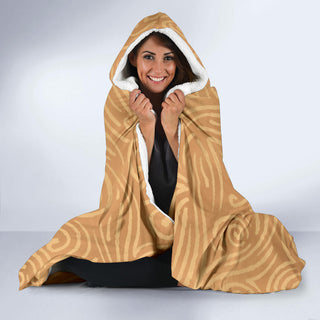 Waves and Spirals - Ocher | Hooded Blanket | Mandalazed