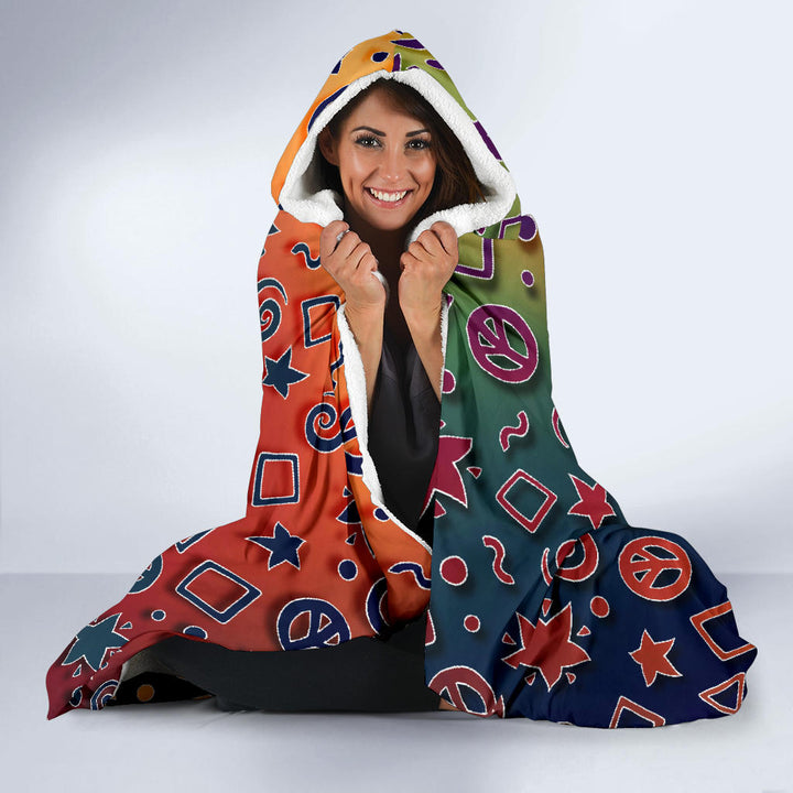 Peace, Spirals and Geometry - Swirl | Hooded Blanket | Mandalazed