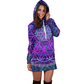 Flower Of Life Womens Hoodie Dress | Cameron Gray