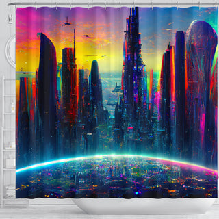 Future Tech Shower Curtain | Acidmath Guy