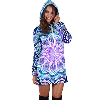 Womens Mandala Hoodie Dress | Cameron Gray