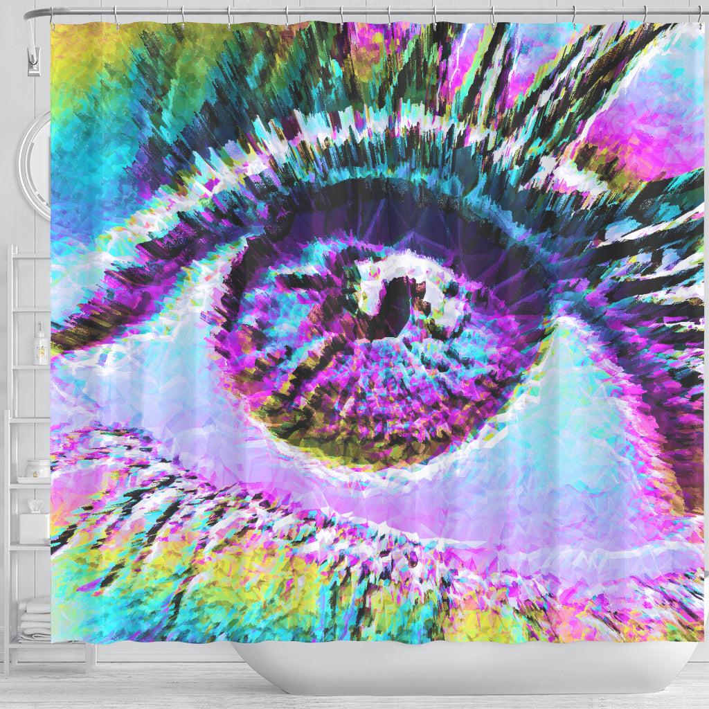 Glitch-Eye | Shower Curtain | Makroverset