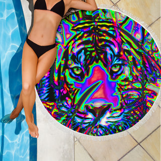 PSYCHEDELIC TIGER | BEACH BLANKET | IMRAN