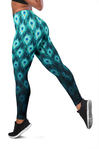 Trippy Peacock Feathers | Leggings | Mandalazed