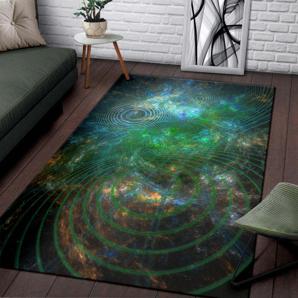 The Unfolded Cosmos - Green | Rug | Yantrart Design