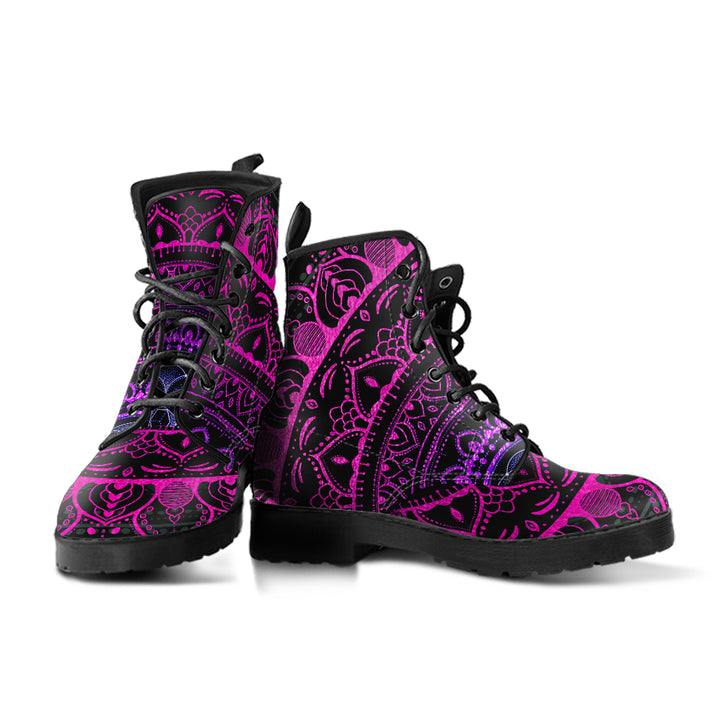 Cameron Gray | Neon Mandala | Leather Boots