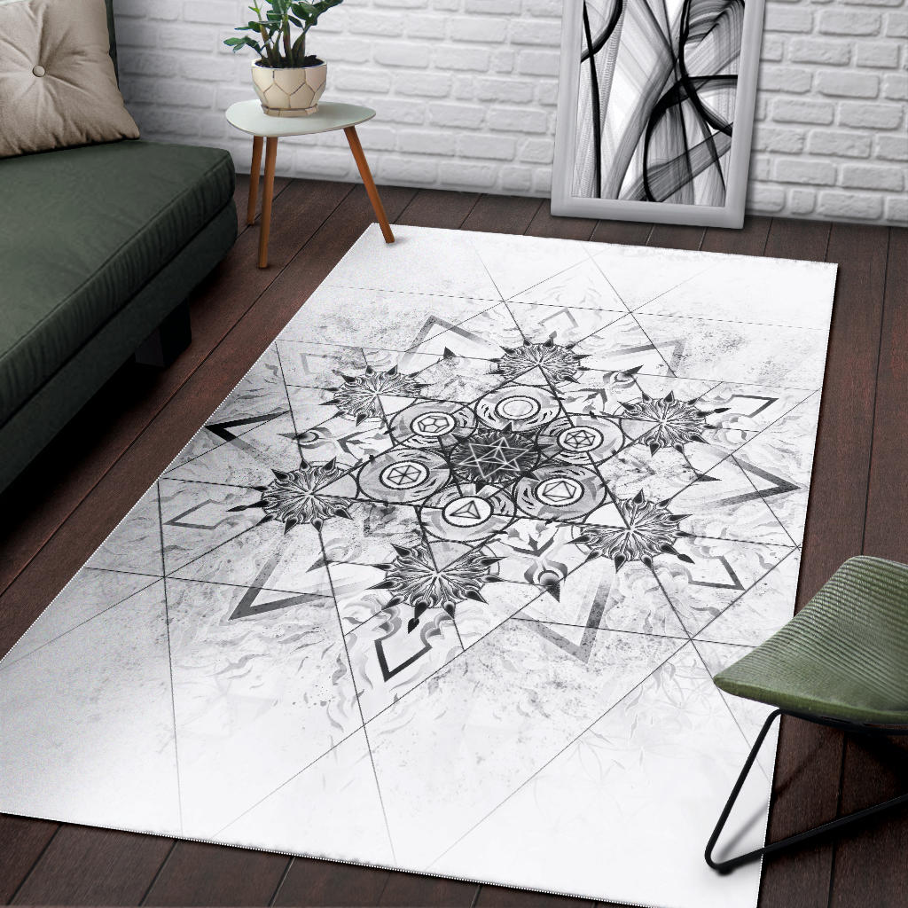 Elements of Sacred Geometry - White | Rug | Mandalazed – ACIDMATH ...