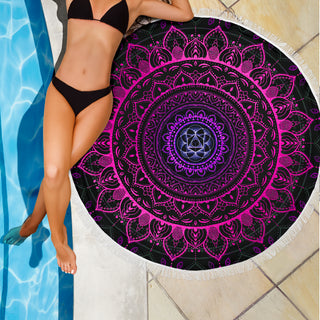 Cameron Gray | Neon Mandala | Beach Blanket