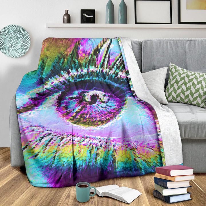 Glitch-Eye | Microfleece Blanket | Makroverset