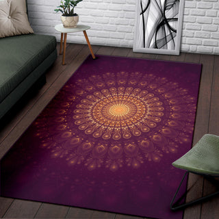 Peacock Feather Mandala - Moon | Rug | Mandalazed