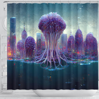 Jellypunk City Shower Curtain | Michael Garfield