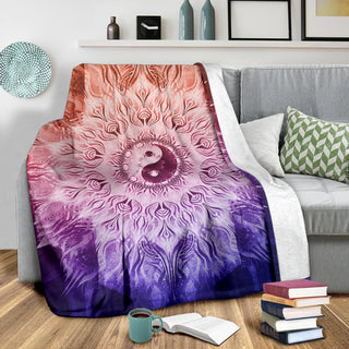 Fractalized Rainbow Yin & Yang Mandala | Blanket | Mandalazed