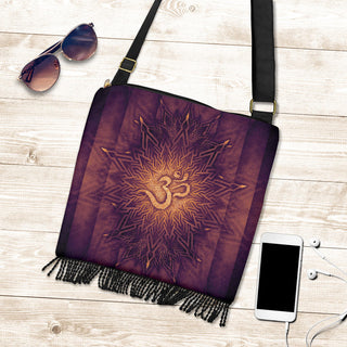 Mystical Aum Chakra Mandala - Amethyst | Boho Handbag | Mandalazed