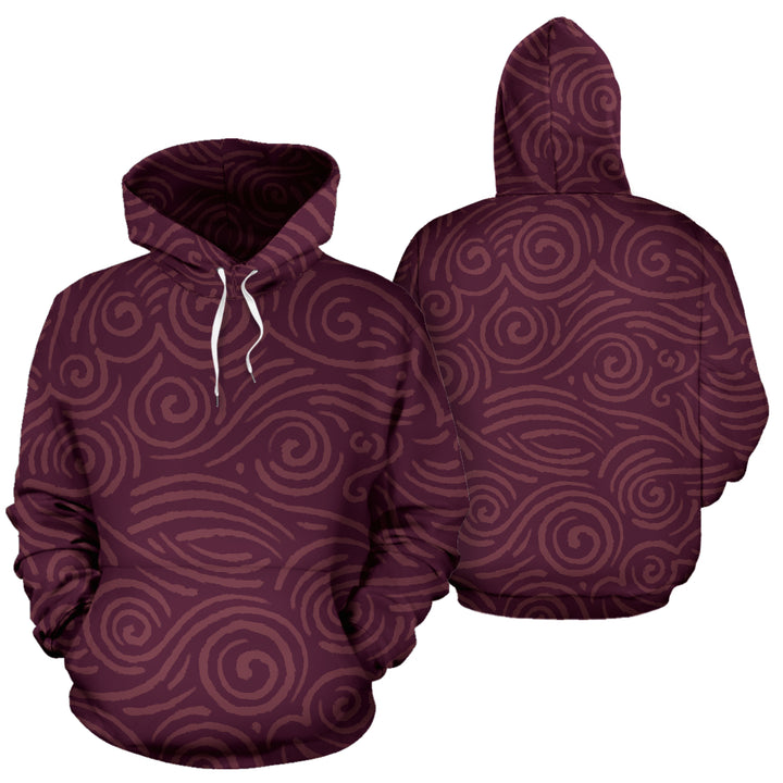 Waves and Spirals - Red | Hoodie | Mandalazed