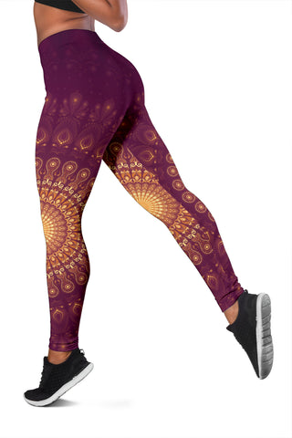 Peacock Feather Mandala - Moon | Leggings | Mandalazed