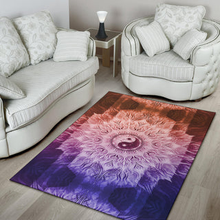 Fractalized Rainbow Yin & Yang Mandala | Rug | Mandalazed