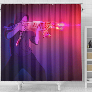 PHTONIC CAT GUN SHOWER CURTAIN | PHAZED