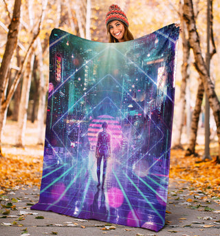 Neon Zone | Premium Microfleece Blanket | Cameron Gray