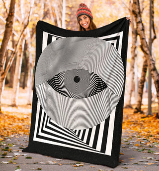 The Great Eye of Hypnos (Optical Art) | Microfleece Blanket | Makroverset