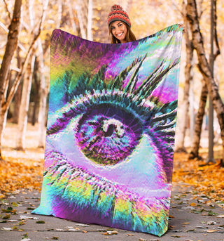 Glitch-Eye | Microfleece Blanket | Makroverset