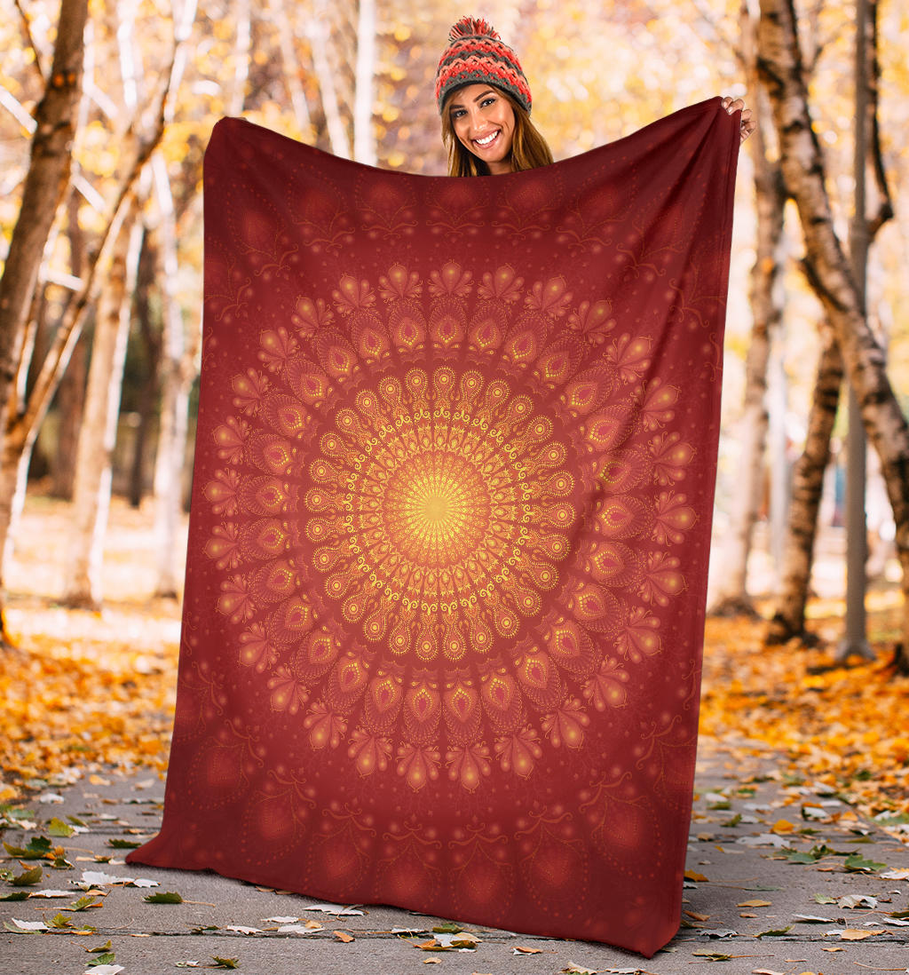 Peacock Feather Mandala - Sun | Blanket | Mandalazed