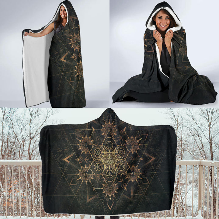 Elements of Sacred Geometry - Earth | Hooded Blanket | Mandalazed
