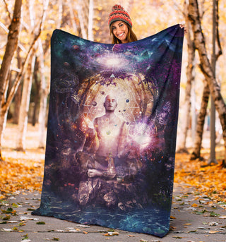 Connected To Source | Premium Microfleece Blanket | Cameron Gray