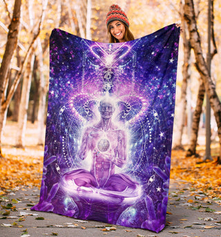Balanced Self | Premium Microfleece Blanket | Cameron Gray