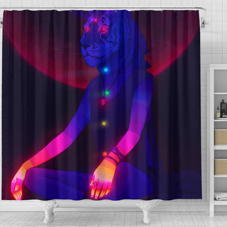 MEDITATING PSYTIGRESS SHOWER CURTAIN | PHAZED