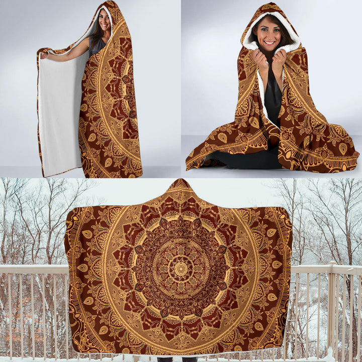 Elephants Mandala | Hooded Blanket | Mandalazed