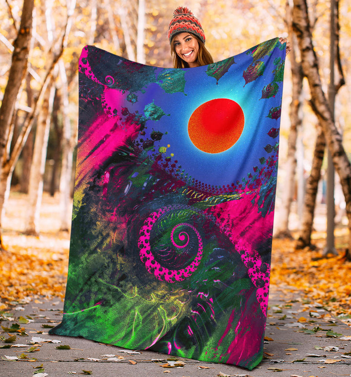 Fractalscape Sunrise | Microfleece Blanket | Makroverset