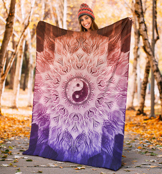 Fractalized Rainbow Yin & Yang Mandala | Blanket | Mandalazed