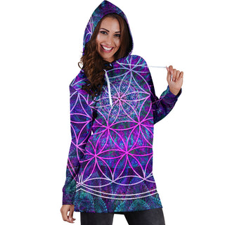 Flower Of Life Womens Hoodie Dress | Cameron Gray