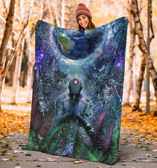 Gratitude For The Earth And Sky | Premium Microfleece Blanket | Cameron Gray