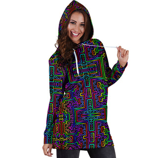 Prismatic Overlay | Women's Hoodie Dress | Hakan Hisim