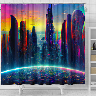 Future Tech Shower Curtain | Acidmath Guy